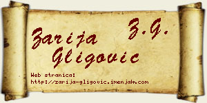Zarija Gligović vizit kartica